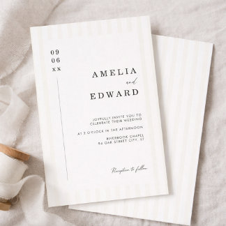 Invitación Stripe Elegant Typography Modern Minimal Wedding