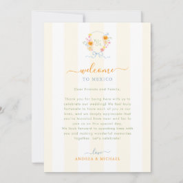 Invitación Stripes Wedding Welcome Letter Itinerary Card