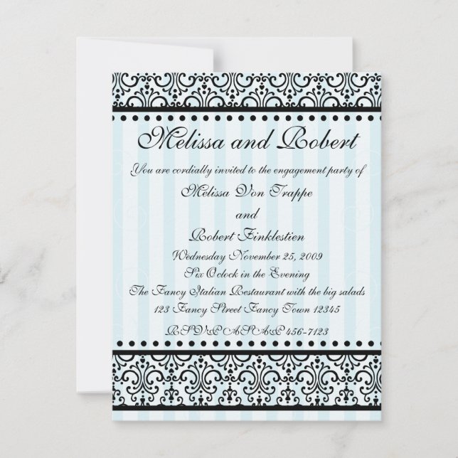 Invitación Stripey and Lacy (Anverso)