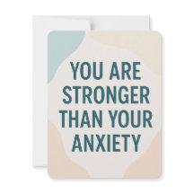 Stronger Than Anxiety – Motivational Card