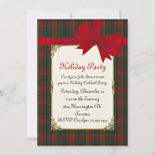 Invitación Stuart Clan Tartan Plaid Personalizado Navidades F