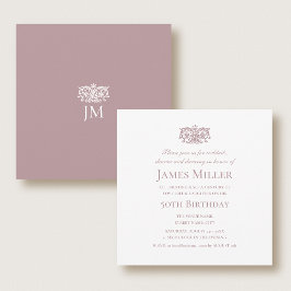 Invitación Stylish 50th Birthday Party Elegant Pink Ornate