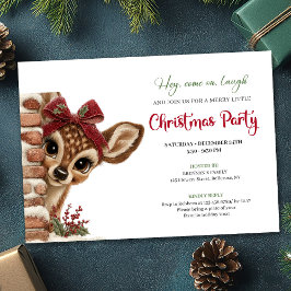 Invitación Stylish Baby Deer Cartoon Funny Watercolor Party