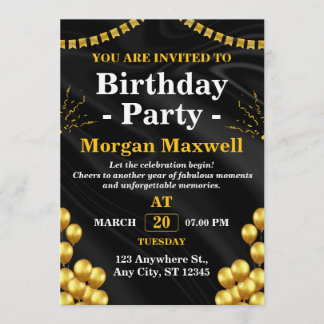 Invitación Stylish Birthday Party Card - CUSTOMIZABLE CARD