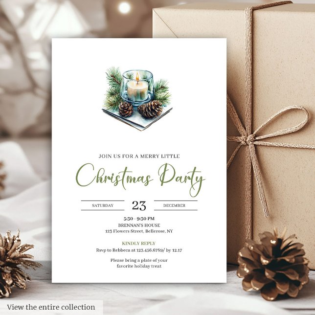Invitación Stylish Bohemian Neutral Watercolor Holiday Party  (Stylish Bohemian Neutral Watercolor Holiday Party Invite)