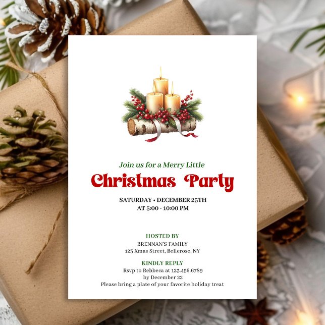 Invitación Stylish Christmas Decoration Party Template (Stylish Christmas Decoration Party Template)