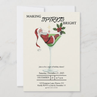 Invitación Stylish Christmas Martini Cocktail Party