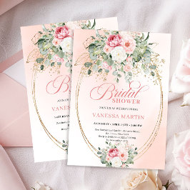 Invitación Stylish Dusty Pink Eucalyptus Bridal Shower Invite
