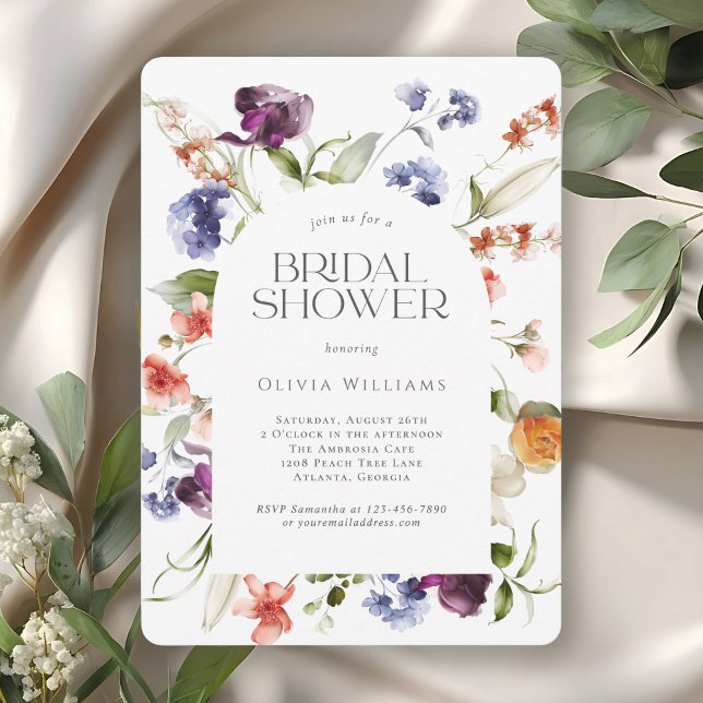 Invitación Stylish Fantasy Floral Bridal Shower (Available in both printed and instant download digital formats.)
