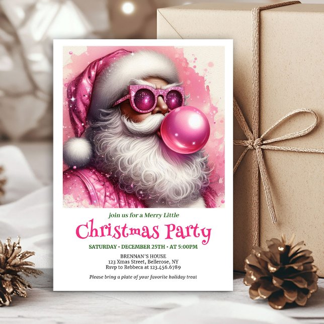 Invitación Stylish Funny Santa Sunglasses Christmas Invites (Stylish Funny Santa Sunglasses Christmas Invitation

)