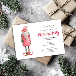 Invitación Stylish Funny Santa Watercolor Holiday Invite