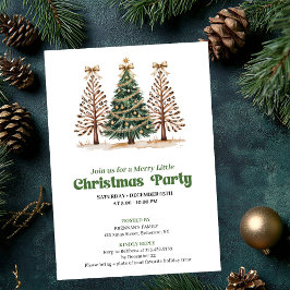 Invitación Stylish neutral leopard Christmas tree invitation