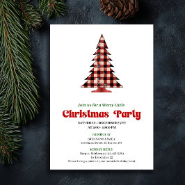 Invitación Stylish Red Black Plaid Christmas Event Invite