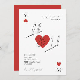 Invitación Stylish Script Casino Vegas Wedding