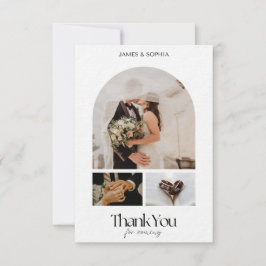 Invitación Stylish Script Love Heart Wedding Gracias Foto 