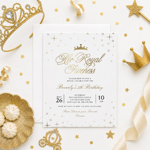 Invitación Su Alteza Real Quinto Cumpleaños Princesa 5