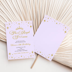 Invitación Su Alteza Real Quinto Cumpleaños Princesa Dorada 5