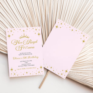 Invitación Su Alteza Real Quinto Cumpleaños Princesa Dorada 5