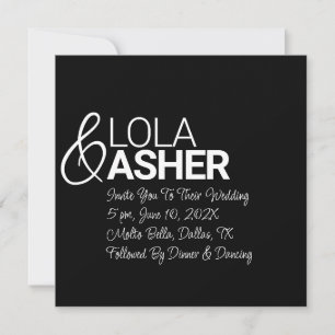Invitación Su Boda de nombres audaces y claros