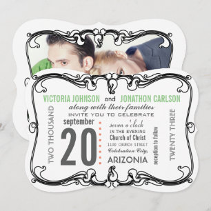 Invitación Su Boda retro de arte fotográfico