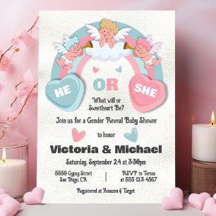 Invitación Su Día de San Valentín de revelación de género Bab