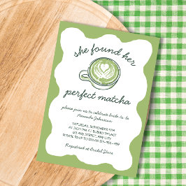 Invitación Su ducha nupcial Matcha Green Tea
