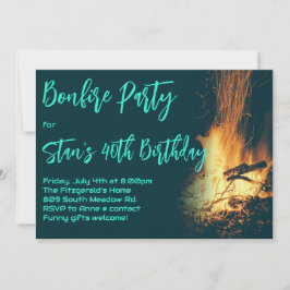 Invitación Su fiesta de hoguera en el patio trasero de cumple