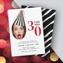 Invitación Su foto con el Gorra Fiesta Diversión 30 cumpleaño