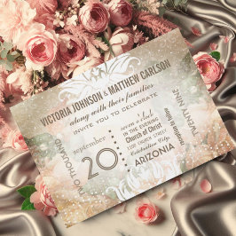 Invitación Su foto en Rosa dorado Boda de Heirloom