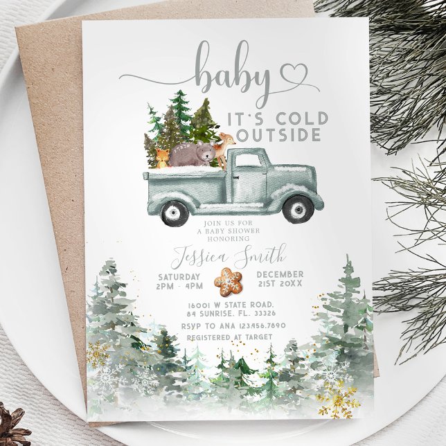 Invitación Su frío fuera de la Baby Shower de Animales Animal (Subido por el creador)