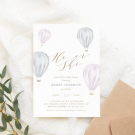 Invitación Su género revela Baby Shower de globo de aire