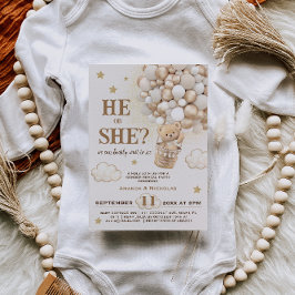 Invitación Su género revela globos de oso de peluche