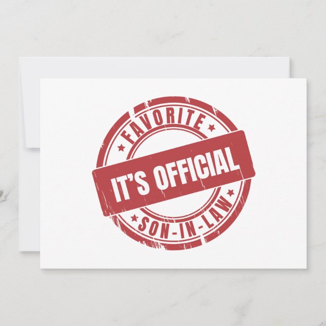 Invitación Su Hijo Oficial Es El Hijo Favorito De La Ley. (Anverso)