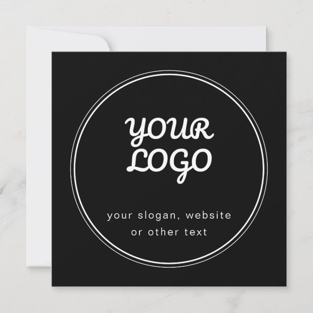 Invitación Su logotipo elegante editable negro y blanco (Anverso)