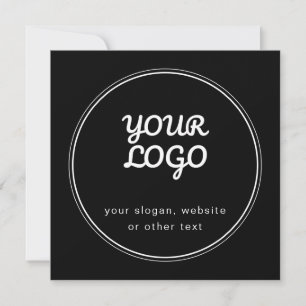 Invitación Su logotipo elegante editable negro y blanco