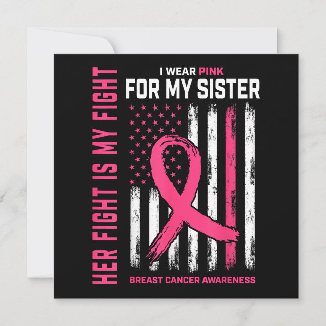 Invitación Su Lucha Es Mi Lucha Que Llevo Pechuga De Hermana  (Anverso)