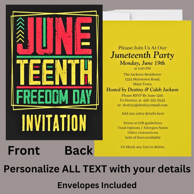 Invitación Su nombre Fiesta de Celebraciones de la Libertad d (Subido por el creador)