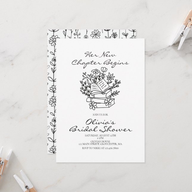 Invitación Su Nuevo Capítulo Comienza Libro temático Despedid (Anverso/Reverso In Situ)