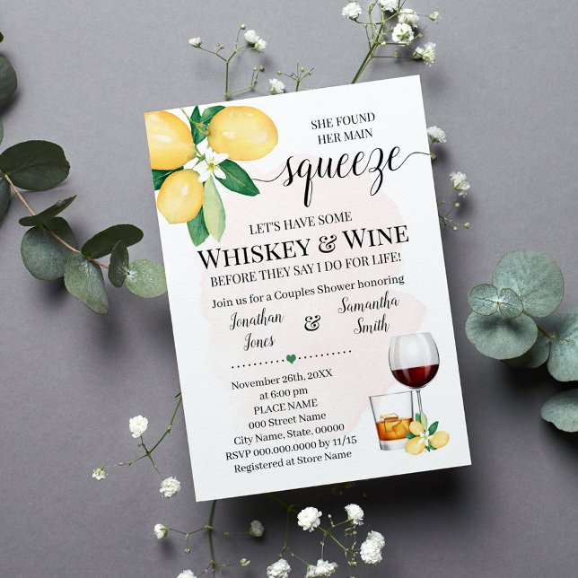 Invitación Su principal susurro Whiskey y ducha de novia rosa (Subido por el creador)