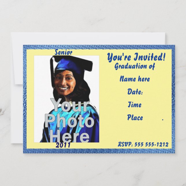 Invitación Su propia graduación de la foto invita (Anverso)