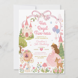Invitación Su Real Castillo de Cuento de Hadas de los Cinco 5