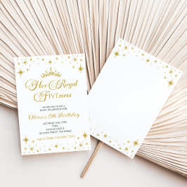 Invitación Su Real Princesa de Oro de la Fianza 5 cumpleaños