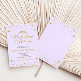 Invitación Su Real Princesa de Oro de la Fianza 5 cumpleaños 