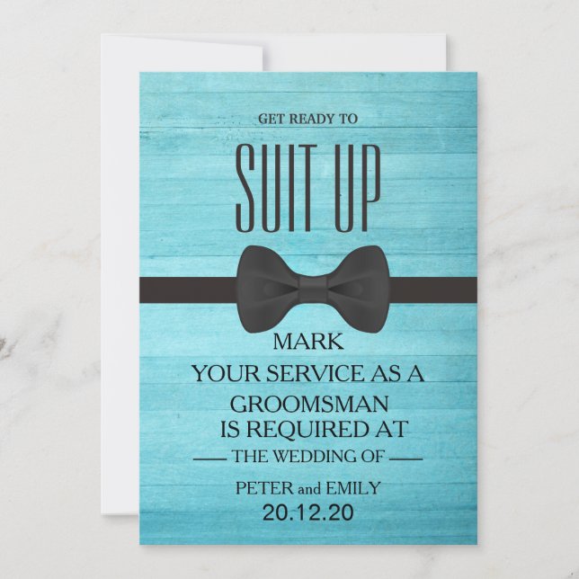 Invitación Su servicio como Groomsman (Anverso)
