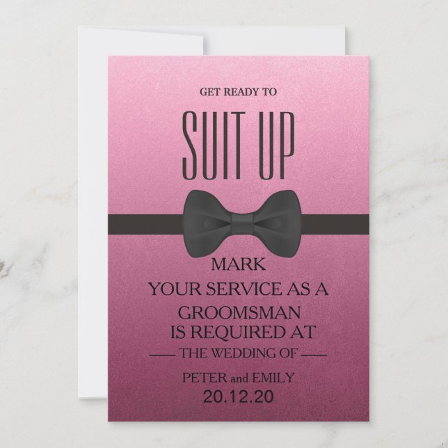 Invitación Su servicio como Groomsman (Anverso)