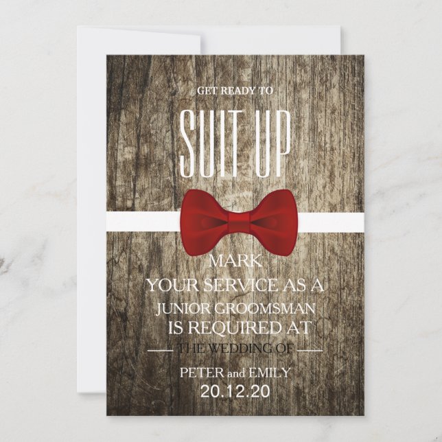 Invitación Su servicio como Groomsman (Anverso)