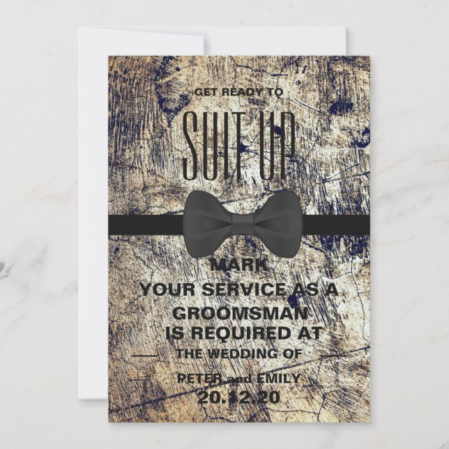 Invitación Su servicio como Groomsman (Anverso)