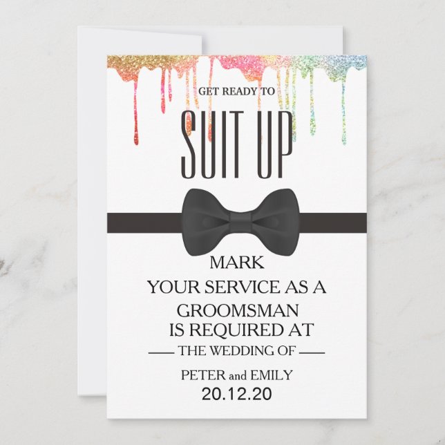 Invitación Su servicio como Groomsman (Anverso)
