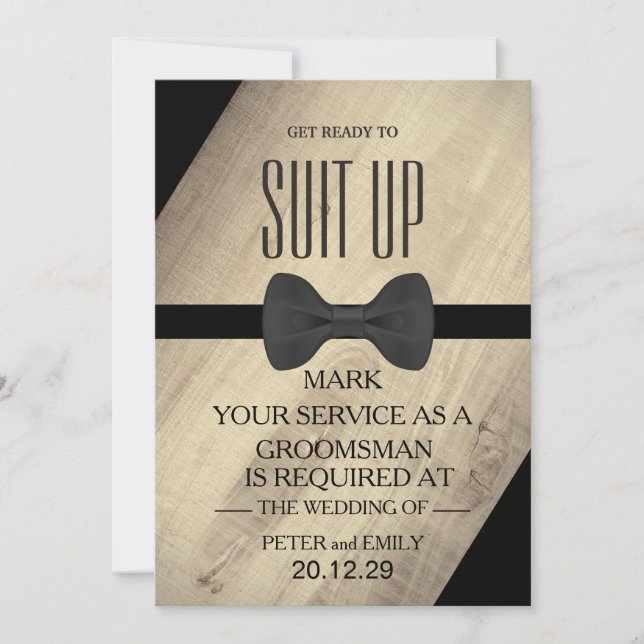 Invitación Su servicio como Groomsman (Anverso)