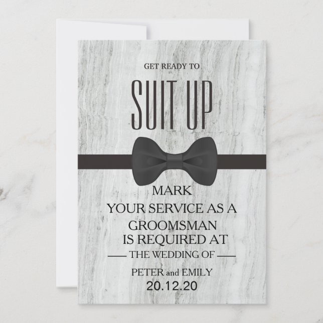 Invitación Su servicio como Groomsman (Anverso)